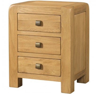 Avon Oak 3 Drawer Bedside